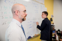 teacher at the white board